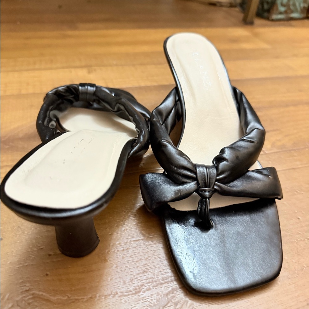 Elegant Black Women's Heeled Mules